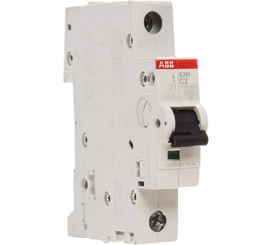 Изображение товара Автоматический однополюсный выключатель ABB 2А С S201 6кА 2CDS251001R0024