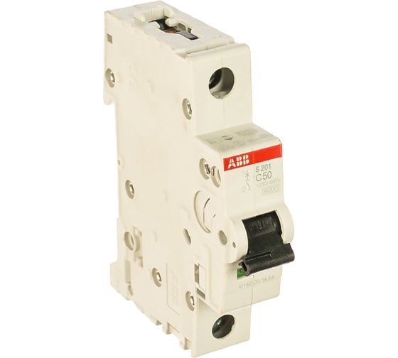 Изображение товара Автоматический однополюсный выключатель ABB 50А С S201 6кА 2CDS251001R0504