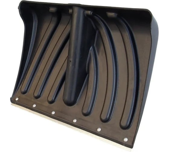 Изображение товара Пластмассовая лопата с оцинкованной планкой ООО ПК Тандем-АГРО КРЕПЫШок малый, 460x335мм, черная, с ребрами жесткости, тулейка d=32мм, без черенка 4670016434494