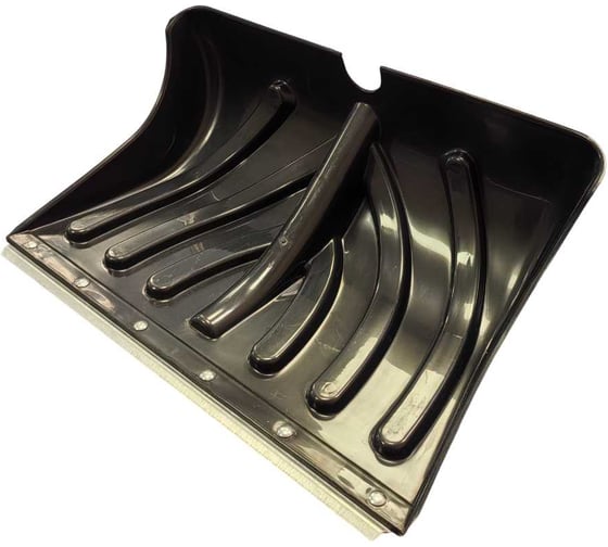 Изображение товара Пластмассовая лопата с оцинкованной планкой ООО ПК Тандем-АГРО КРЕПЫШок средний, 500x335мм, черная, с ребрами жесткости, тулейка d=32мм, без черенка 4670016437310