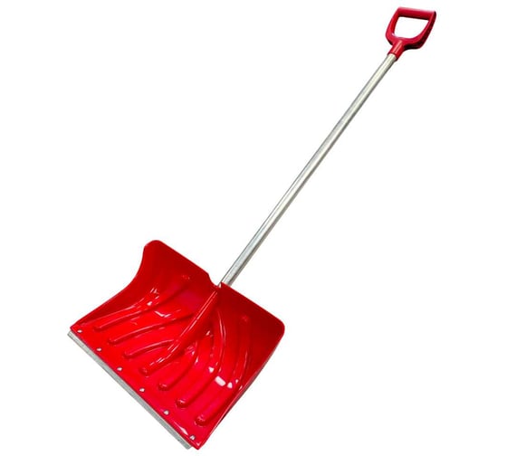 Изображение товара Пластмассовая лопата с оцинкованной планкой ООО ПК Тандем-АГРО КРЕПЫШок средний, 500x335мм, цветная, с ребрами жесткости, тулейка d=32мм, с алюминиевым черенком 1000мм и V ручкой 4670016436092