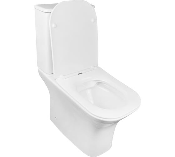 Изображение товара Напольный безободковый унитаз Azario FRETTA SQUARE с бачком и сиденьем микролифт, размер 650x340x790 мм (2 места) AZ-5121 00084486