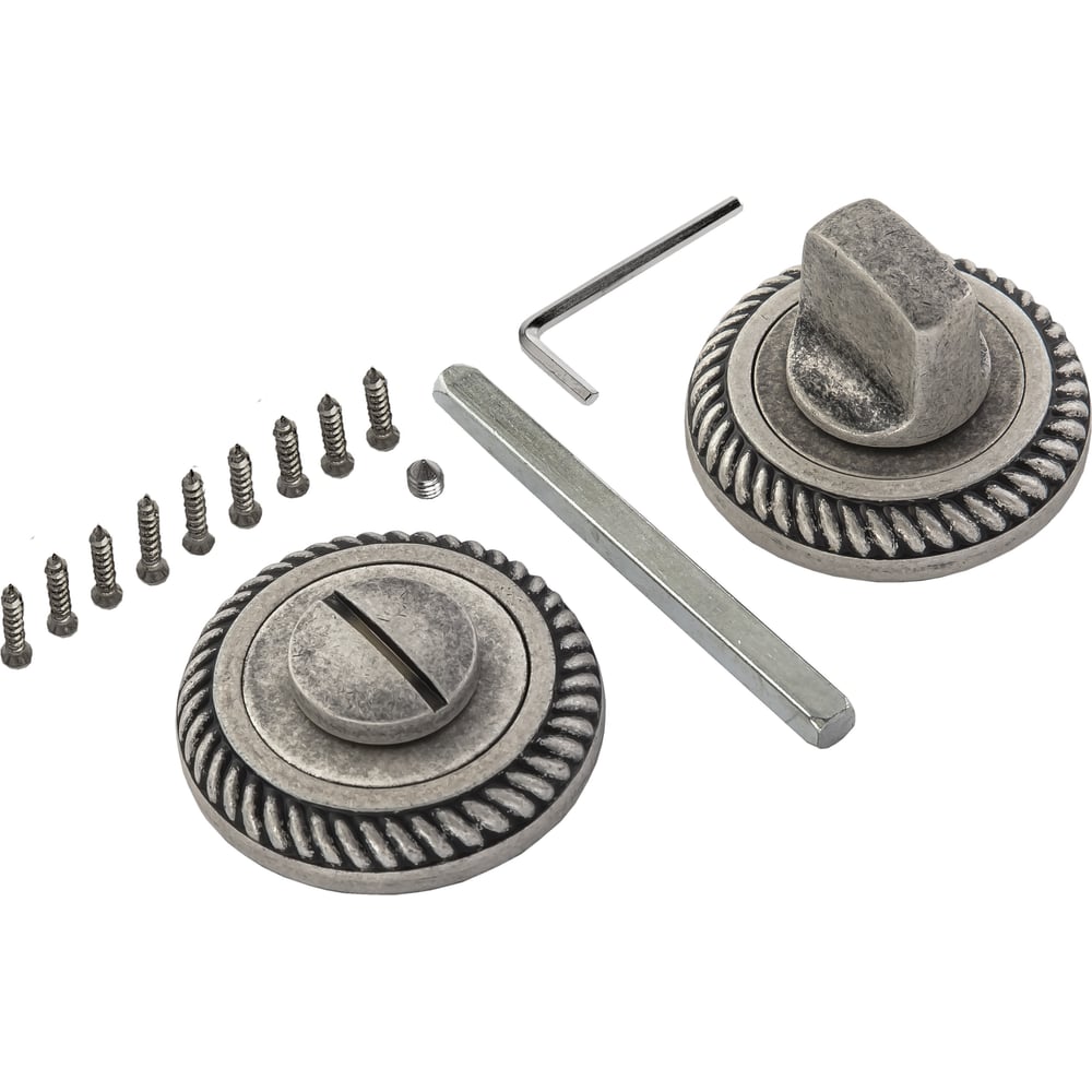 Изображение товара Завертка к ручкам PUERTO серебро ант темн INBK AL 17 DSL WC-комплект алюминий