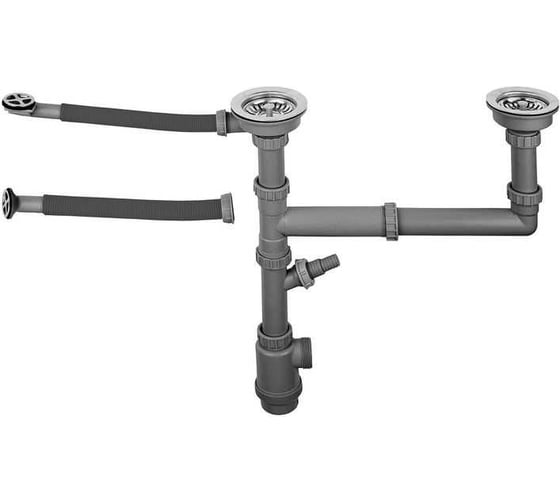 Изображение товара Большой двойной выпуск с переливом UKINOX в комплекте с сифоном S801 G