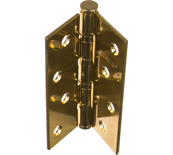 Изображение товара Стальная петля PUERTO 100х75х2.5, 4 кольца, плоский колпачок, латунь матовая, 2 шт. IN100-4S FH SB