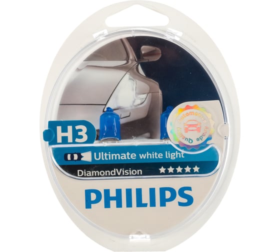 Изображение товара Автолампа PHILIPS H3, 55 PK22s DIAMOND VISION 5000K 2 шт. 12V 1,5,30 12336DVS2