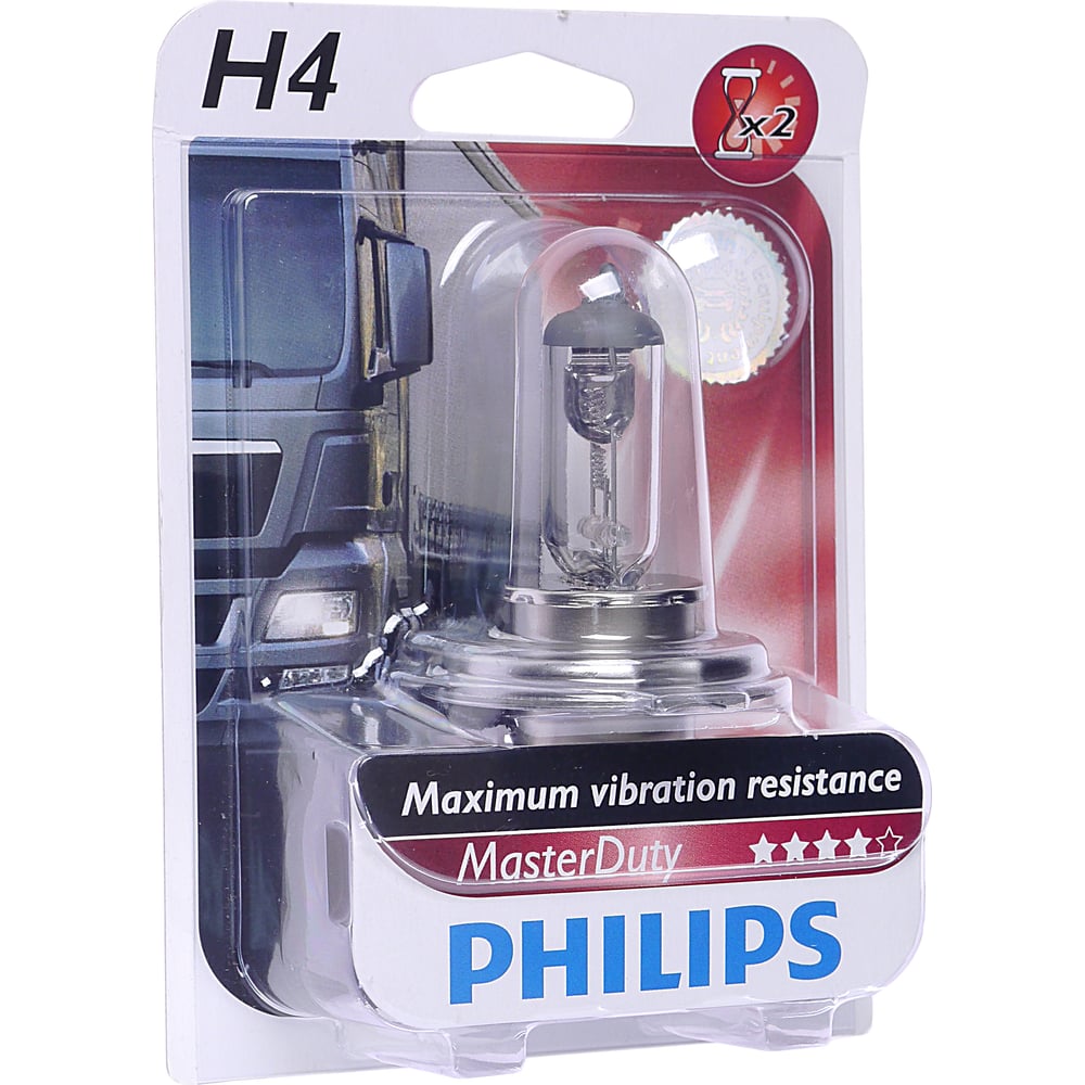 фото Автолампа philips h4, 75, 70 p43t-38 master duty 24v 1,10 замена p-13342hd 13342mdb1