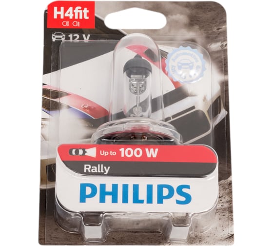 Изображение товара Автолампа PHILIPS H4, 100, 90 P43t-38 RALLY 12V 1,10,100 12569RAB1