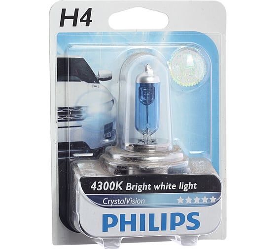 Изображение товара Автолампа PHILIPS H4, 60, 55 P43t-38 CRISTAL VISION 4300K 12V 1,10 12342CVB1