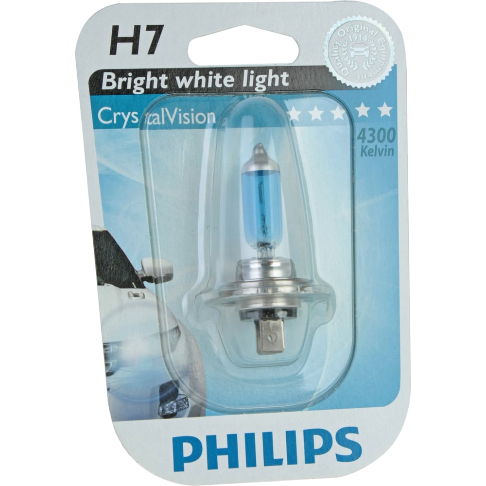 фото Автолампа philips h7, 55 px26d cristal vision 4300k 12v 1,10 12972cvb1