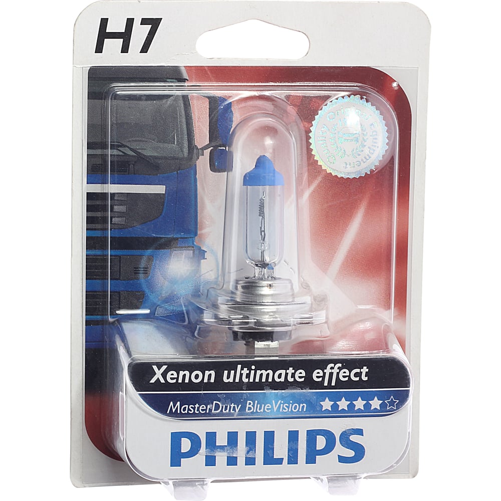 фото Автолампа philips h7, 70 px26d master duty blue vision 24v 1,10,100 13972mdbvb1