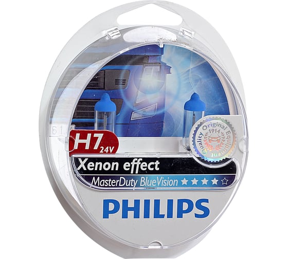 Изображение товара Автолампа PHILIPS H7, 70 PX26d MASTER DUTY BLUE VISION 2 шт. 24V 1,5 13972MDBVS2