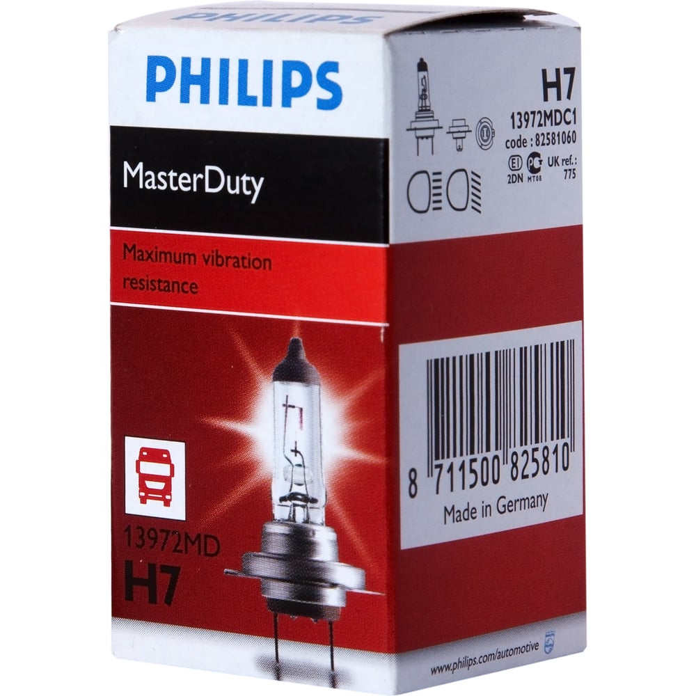 фото Автолампа philips h7, 70 px26d master duty 24v 1,10,100 hit замена p-13972hd 13972mdc1