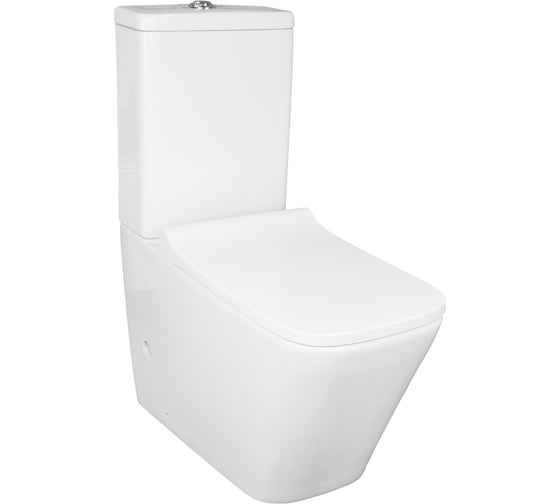 Изображение товара Напольный безободковый унитаз Azario Quadro в комплекте с бачком и сидением микролифт и арматурой (2 места) 00085942