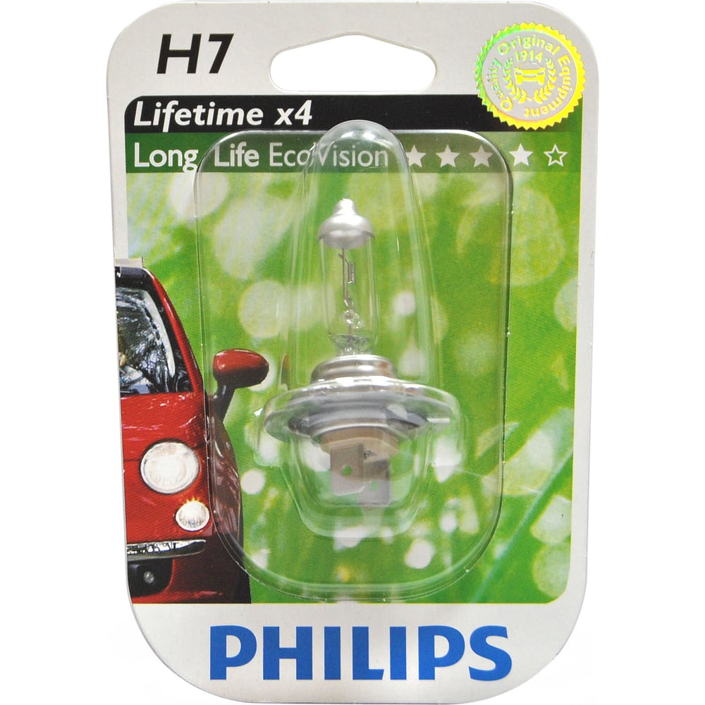 фото Автолампа philips h7, 55 px26d long life eco vision 12v 1,10 12972llecob1