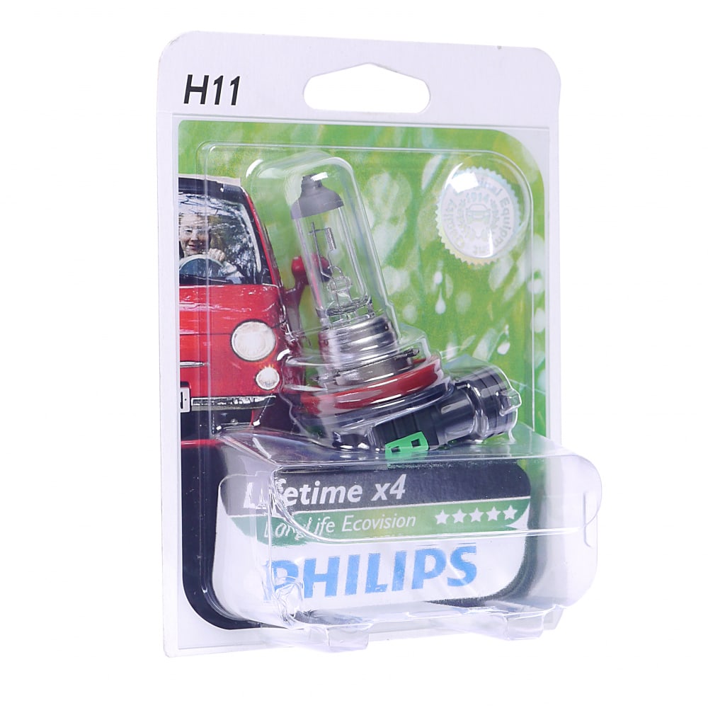 фото Автолампа philips h11, 55 pgj19-2 long life eco vision 12v 1,10 12362llecob1