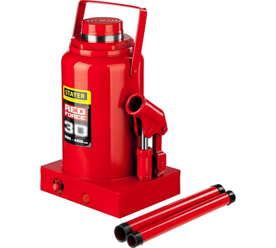 Изображение товара Гидравлический бутылочный домкрат STAYER RED FORCE, 30т, 285-465 мм, 43160-30 43160-30_z01