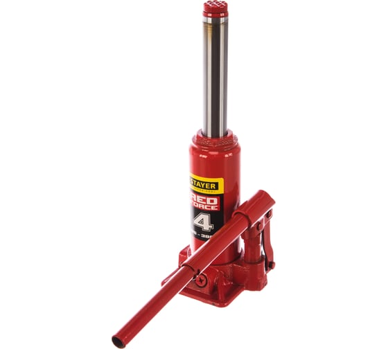Изображение товара Гидравлический бутылочный домкрат STAYER RED FORCE, 4т, 195-380 мм, в кейсе, 43160-4-K 43160-4-K_z01