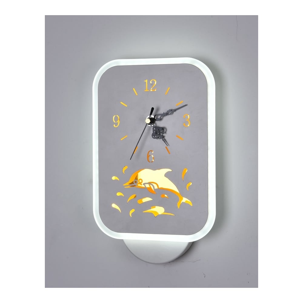 Изображение товара Настенные часы Мелодия Света 6280 26w wt металлические серые с желтыми цифрами