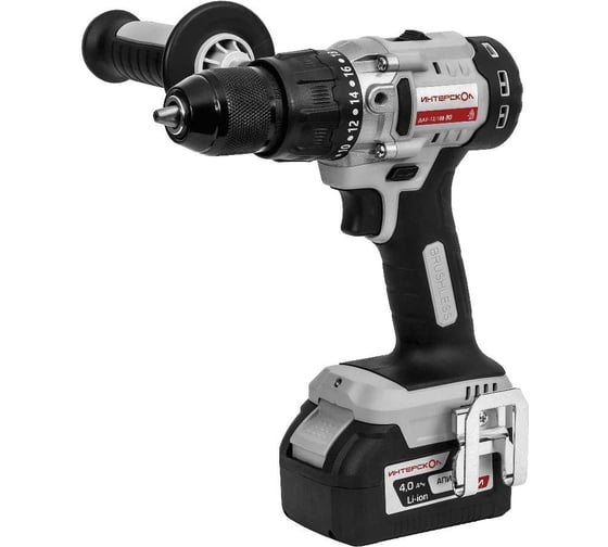 Изображение товара Бесщеточная ударная аккумуляторная дрель-шуруповерт Интерскол ДАУ-13/18В 80 Нм, Li-ion, АПИ кейс, 1 аккум. 4.0 Ач, ЗУ 786.4.1.70