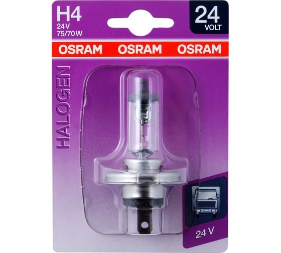 Изображение товара Автолампа OSRAM H4 75/70 P43t-38 24V, 1, 10 64196-01B