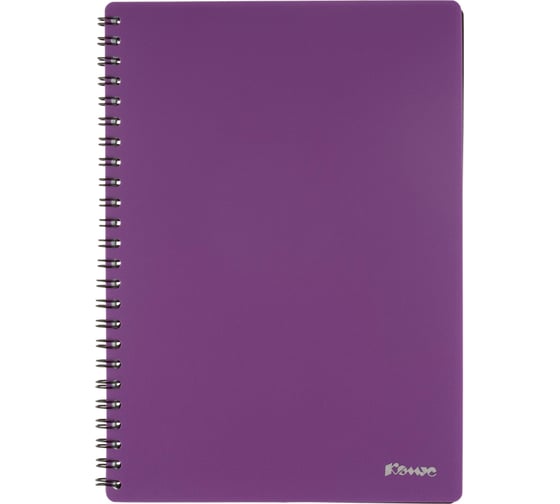 Изображение товара Бизнестетрадь Комус classic а5, 60 л, клетка, пластик, спираль, фиолетовая 1561953