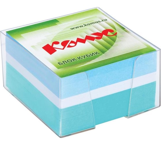 Изображение товара Блок для записей в подставке Комус 9x9х5 см, цветной, 80-100 г 154932