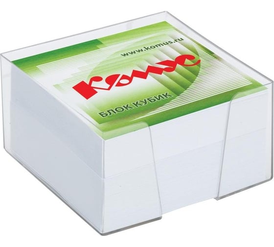 Изображение товара Блок для записей в подставке Комус 9x9х5 см, белый, 100 г 154931