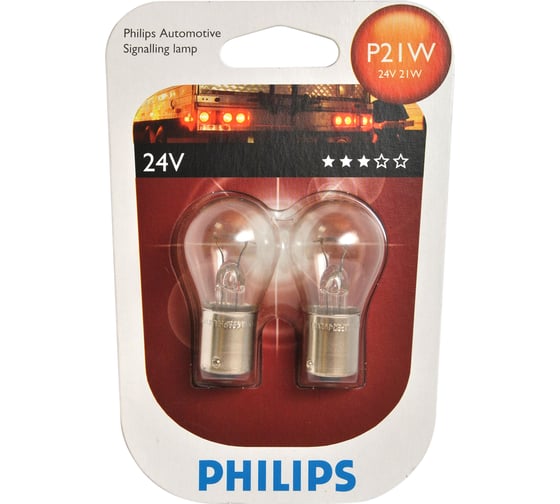 Изображение товара Автолампа PHILIPS P21W BA15s, 2шт 24V ,1,10 13498B2