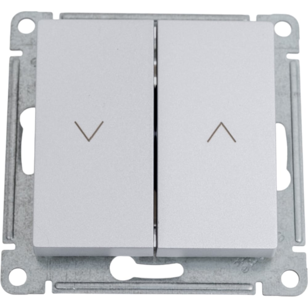 Изображение товара Выключатель жалюзи Systeme Electric Atlasdesign алюминий 2-клавишный 10А