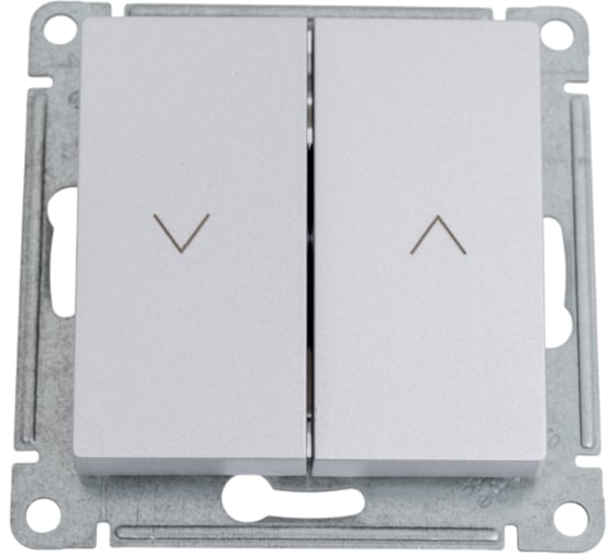 Изображение товара Выключатель жалюзи Systeme Electric Atlasdesign алюминий 2-клавишный, 10а, механизм ATN000319