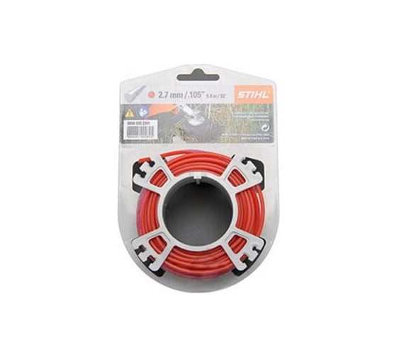 Изображение товара Леска триммерная круглого сечения 2,7 мм, 9 м, красного цвета STIHL 0000-930-2422