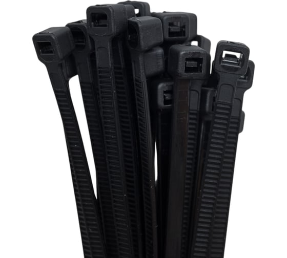 Изображение товара Кабельный хомут ITK хкн 3.6x200 мм, нейлон, черный, 100 шт. HKB-W36-L200