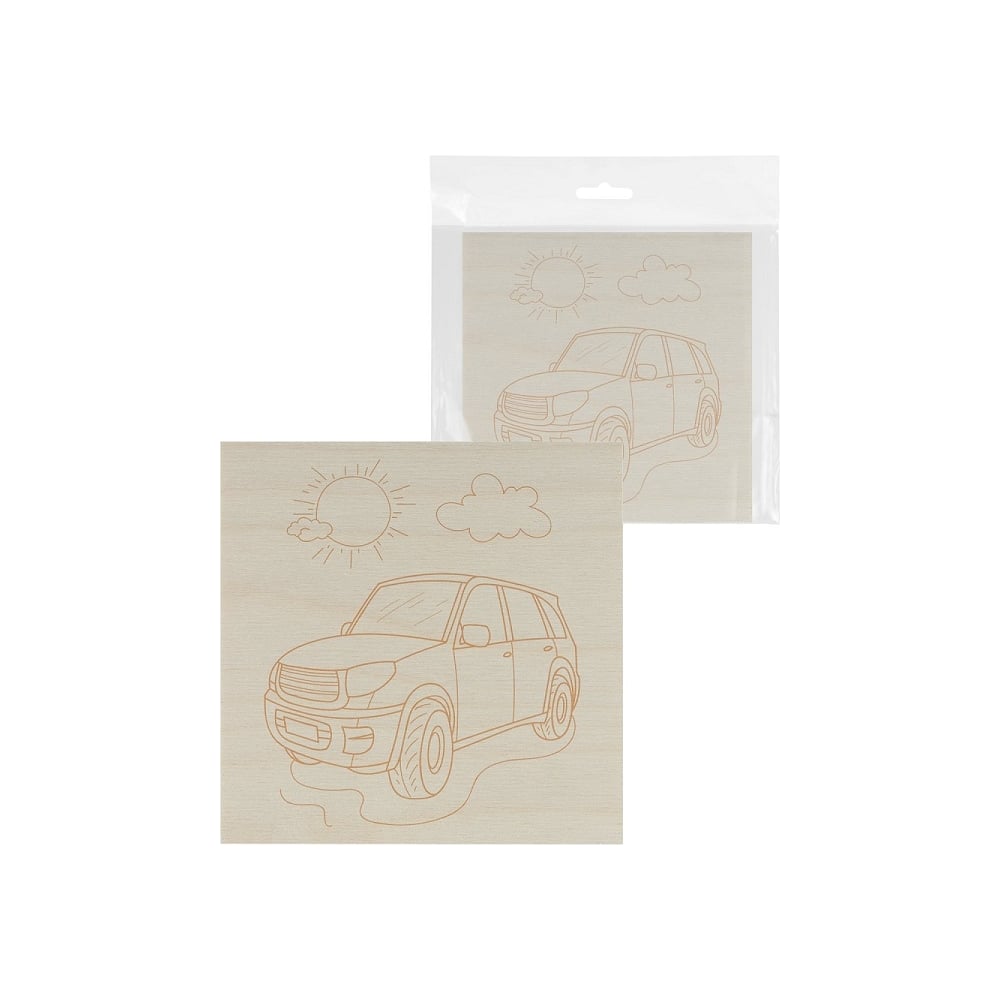 Изображение товара Доска для выжигания TDM Автомобиль, 150x150 мм, 1 шт., пакет, SQ1025-1102