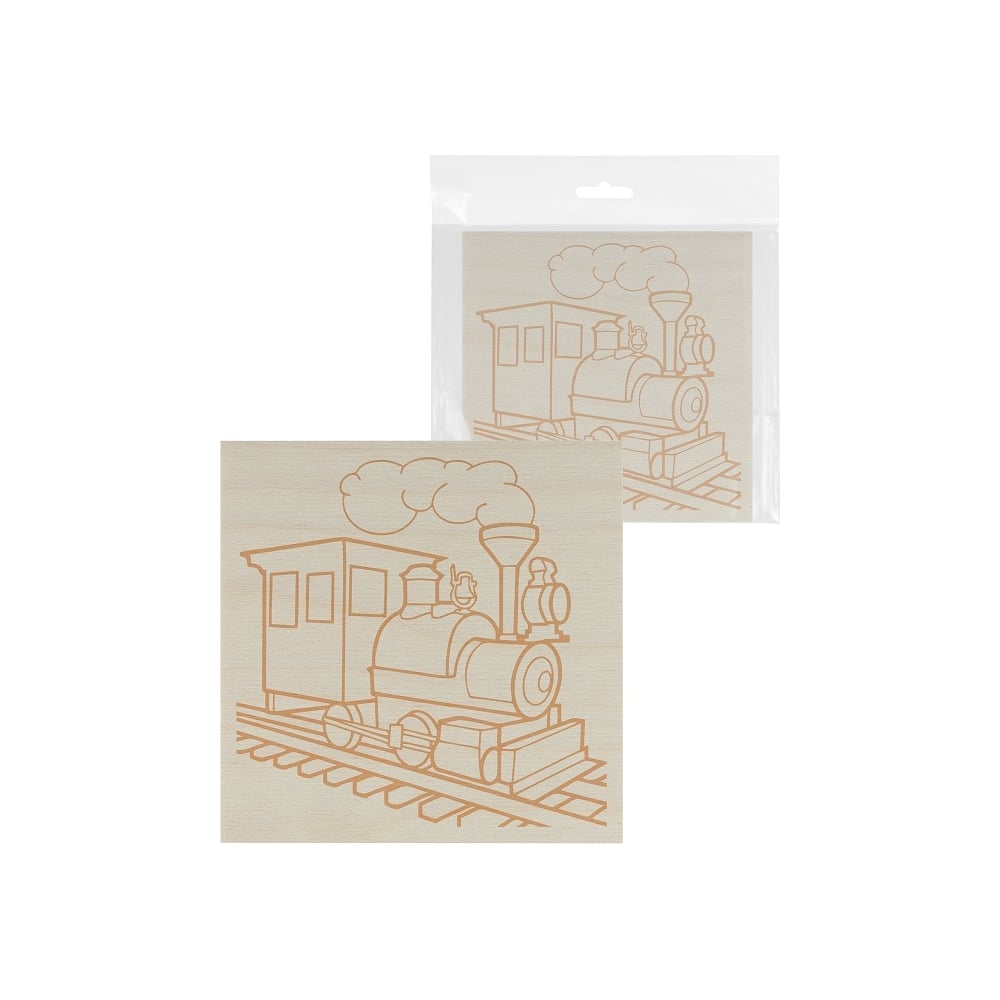 Изображение товара Доска для выжигания TDM Паровоз, 150x150 мм, 1 шт., пакет, SQ1025-1104