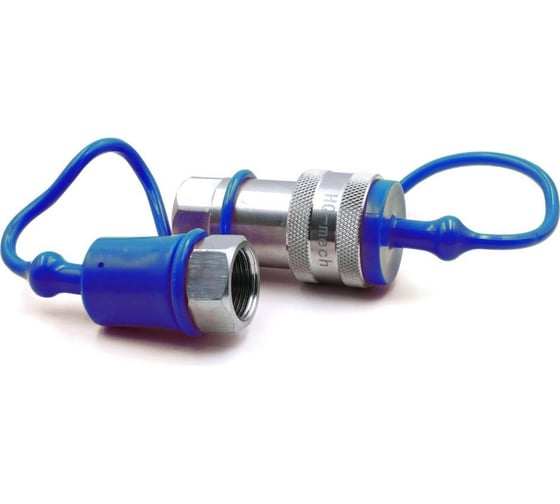 Изображение товара Быстроразъемное гидравлическое соединение HQ-Mech ISO 7241-A конический клапан, БРС M+F, сталь, вн. резьба M16х1.5, синий УТ000002792