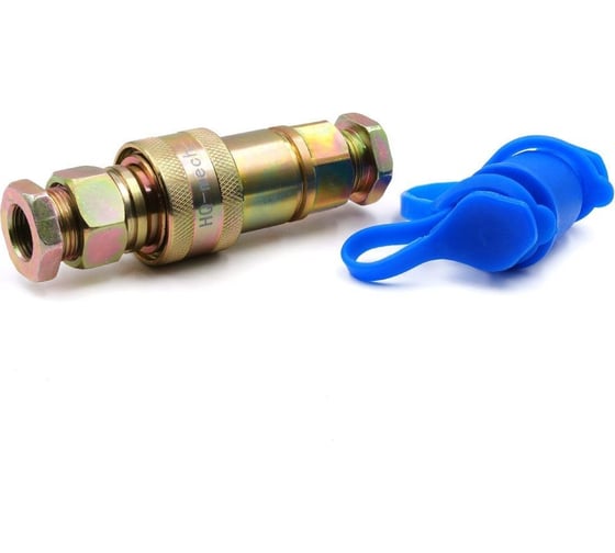 Изображение товара Быстроразъемное гидравлическое соединение HQ-Mech ISO 7241-A конический клапан, БРС M+F, сталь, вн. рез M22х1.5, адаптер M16х1.5 синий УТ000002800