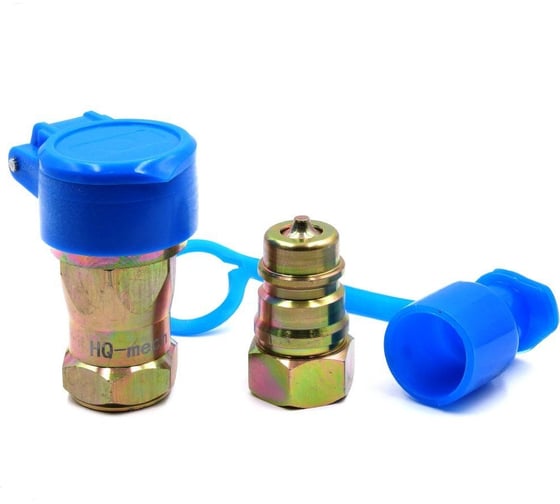 Изображение товара Быстроразъемное гидравлическое соединение HQ-Mech ISO 7241-A конический клапан, БРС M+F, сталь, вн. резьба M22х1.5, синий УТ000002773