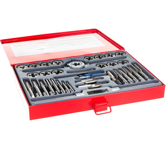 Изображение товара Набор метчиков и плашек Зубр МАСТЕР сталь 9ХС, 35 предметов 28117-H35_z01