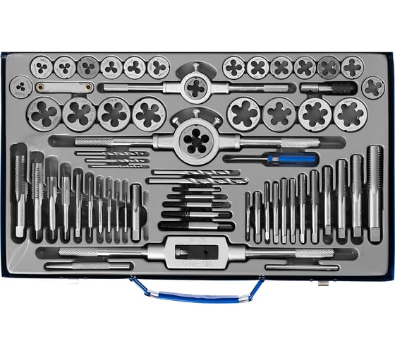 Изображение товара Набор метчиков и плашек Зубр ПРОФЕССИОНАЛ сталь Р6М5, 65 предметов 28110-H65