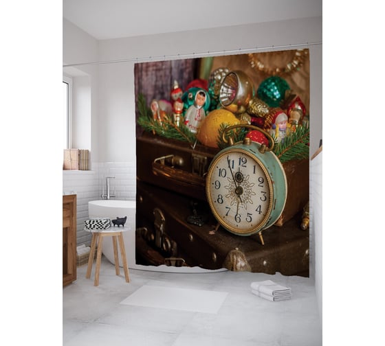 Изображение товара Штора для ванной JOYARTY "Новый год стучится" sc_427866