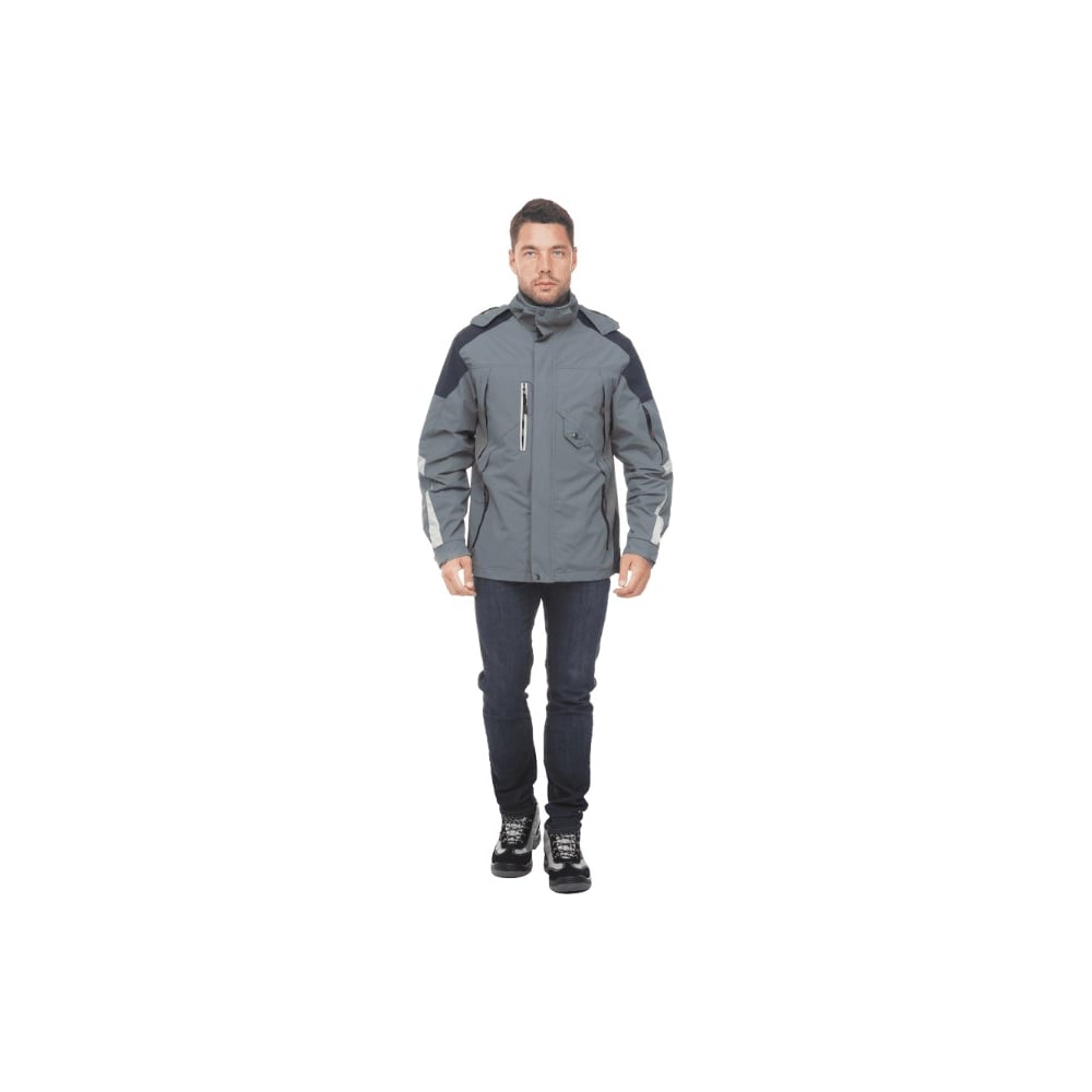 Изображение товара Куртка-штормовка iForm РЕСПЕКТ для мужчин серого-темно-синего цвета