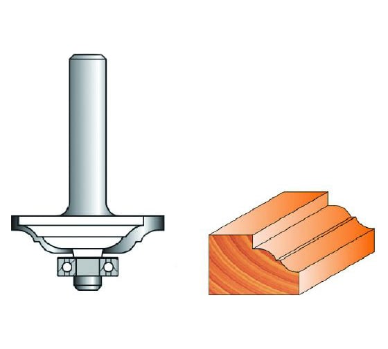 Изображение товара Фреза кромочная фигурная с нижним подшипником стф-2101 40х10 мм, R6 мм, хв-к 8 мм Strong стф-21010040