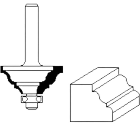 Изображение товара Фреза стф-2112 40х12 мм, R3 мм, хв-к 8 мм Strong стф-21120040