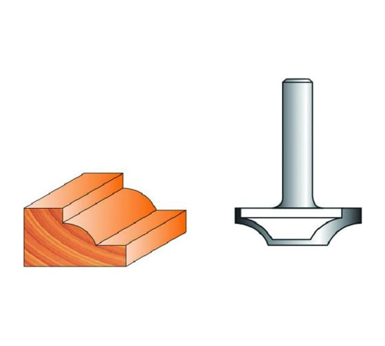 Изображение товара Фреза пазовая фасонная стф-2156 34х10 мм, R10 мм, хв-к 8 мм Strong стф-21560034