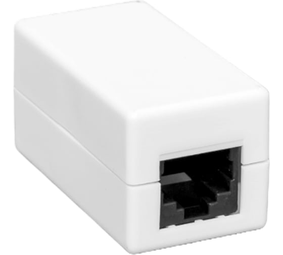 Изображение товара Проходной неэкранированный адаптер EKF TERACOM PRO Cat.6, RJ45-RJ45, белый TRP-INLC-2RJ45-6UTP-WH