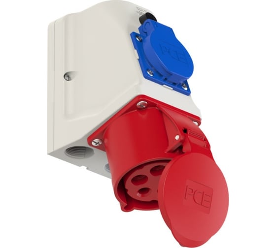 Изображение товара Настенная комбинированная розетка PCE 16А 400V 3P+N+E IP44 9215-6