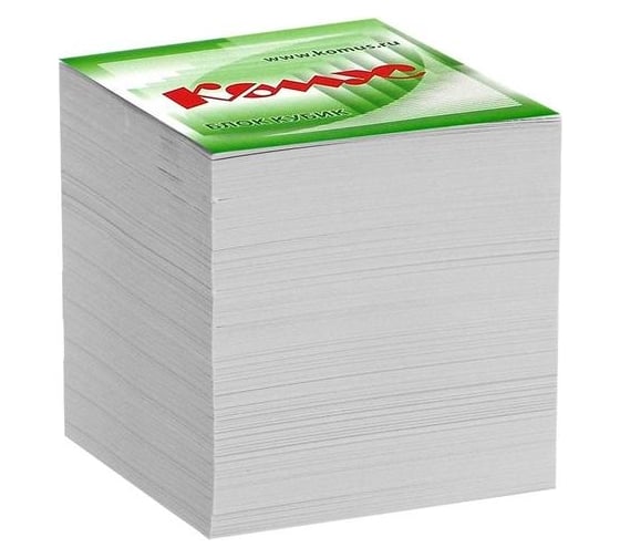 Изображение товара Запасной блок для записей Комус 9x9х9 см, белый, 100 г 154937