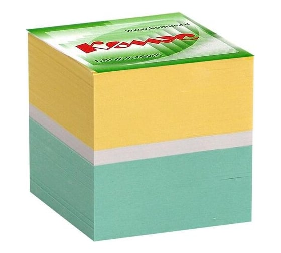 Изображение товара Запасной блок для записей Комус 9x9х9 см, цветной, 80-100 г 154938