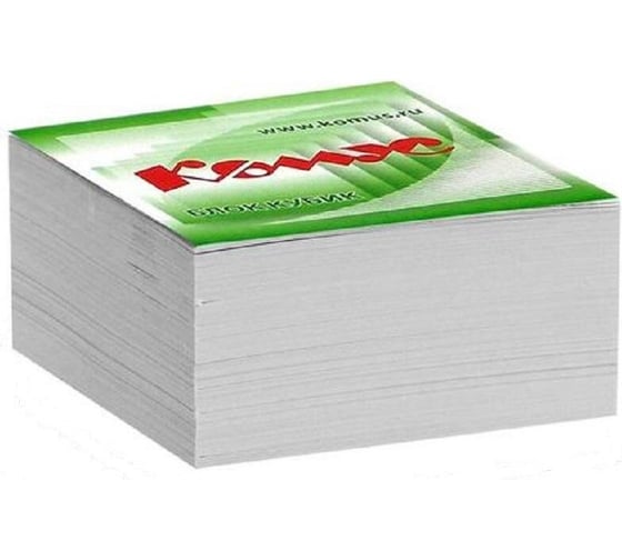 Изображение товара Запасной блок для записей Комус 9x9х5 см, белый, 100 г 154935